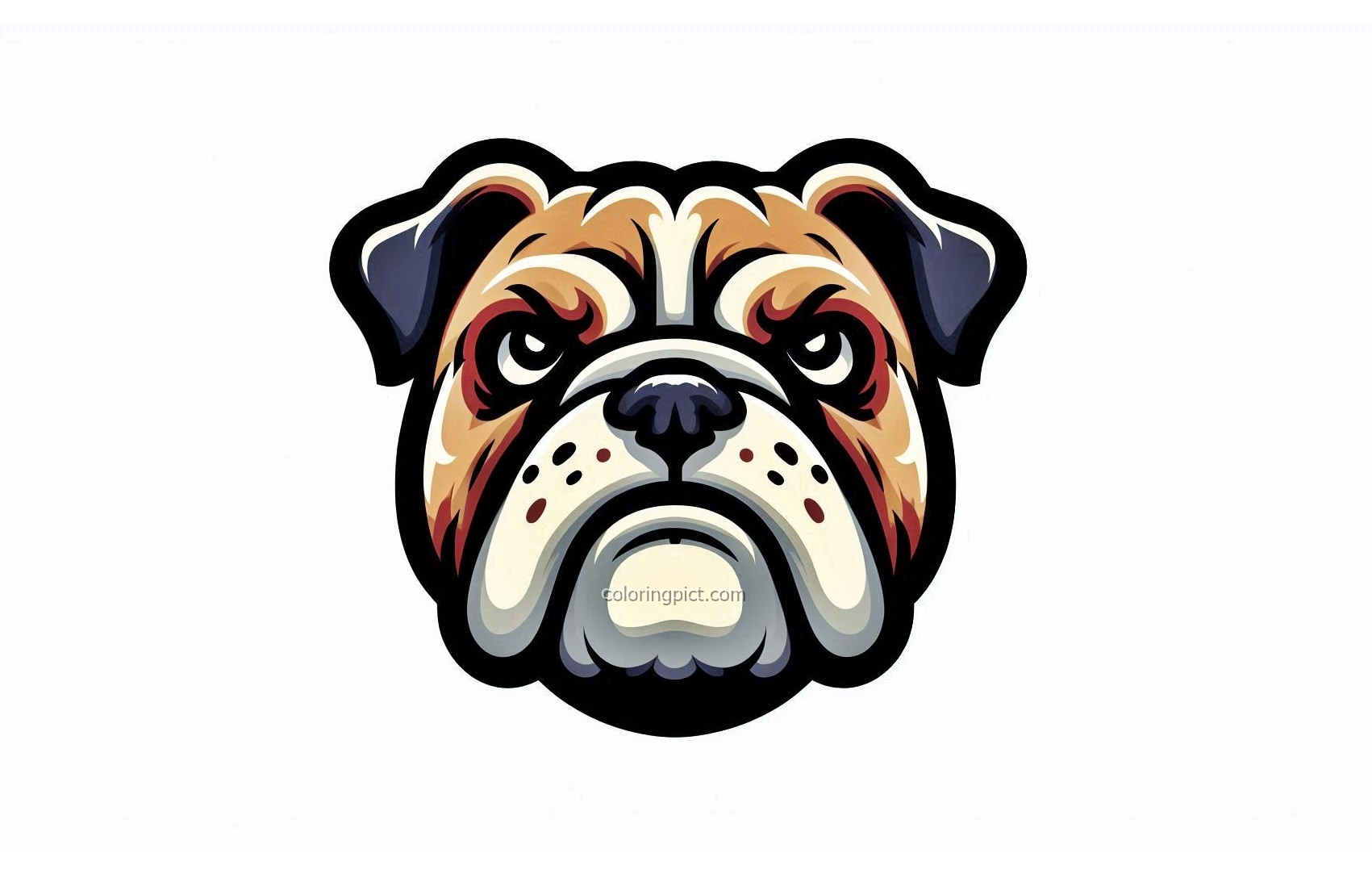 Get Ready to Color a Lovable Bulldog Face Coloring Pages 1 coloring Image of Bulldog Face