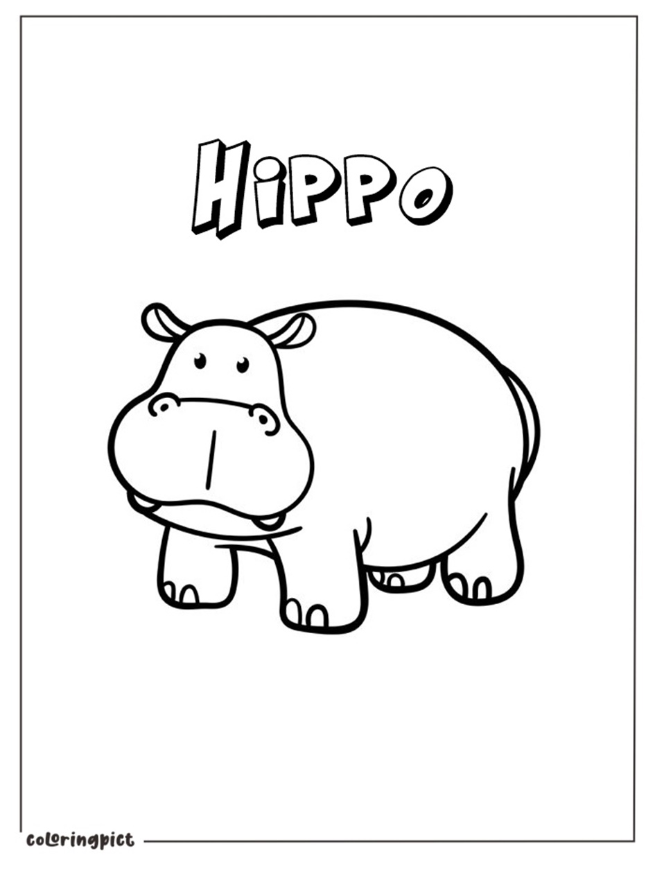 hippo coloring pages for kids