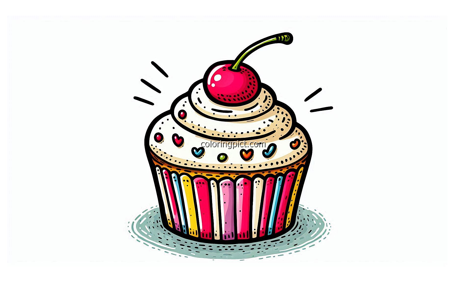 image is cupcake with cherry coloring