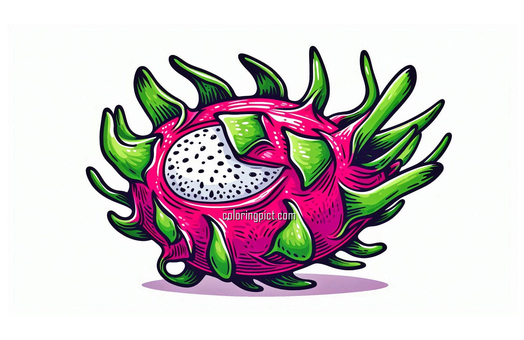 image is dragon fruit coloring