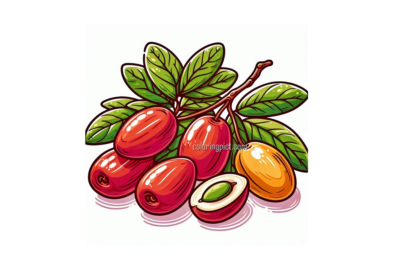 image is jujube fruit coloring