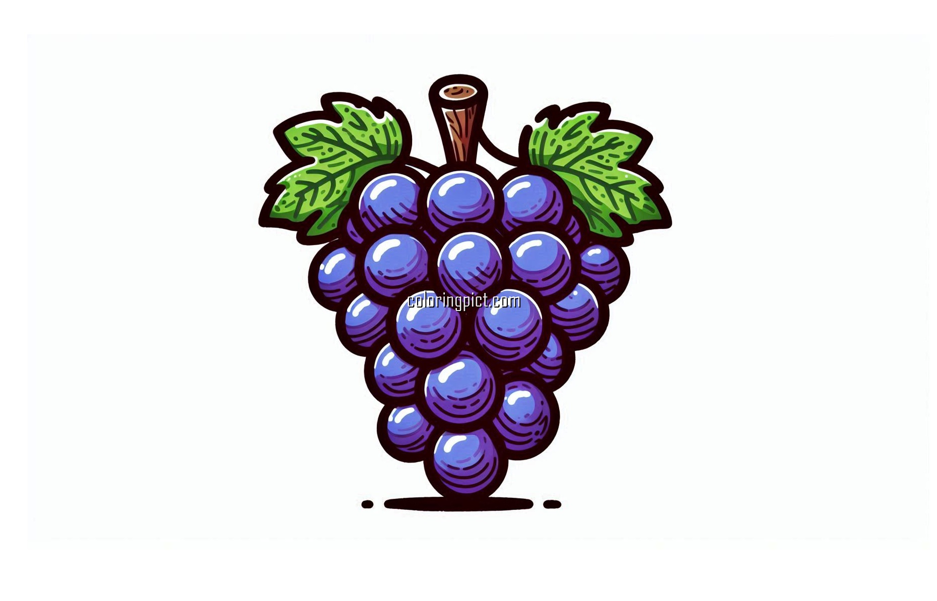 Fresh and Delicious Fruit, Grape Coloring Page 3 image of grape coloring