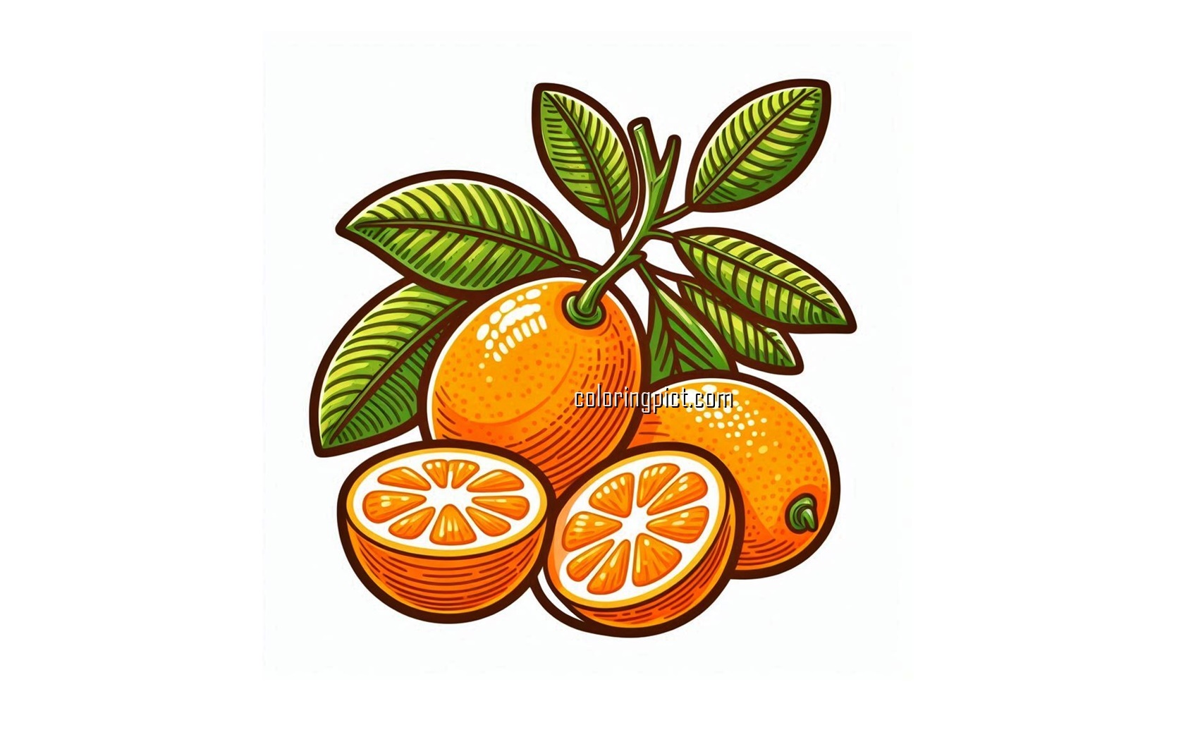 image of kumquat fruit coloring