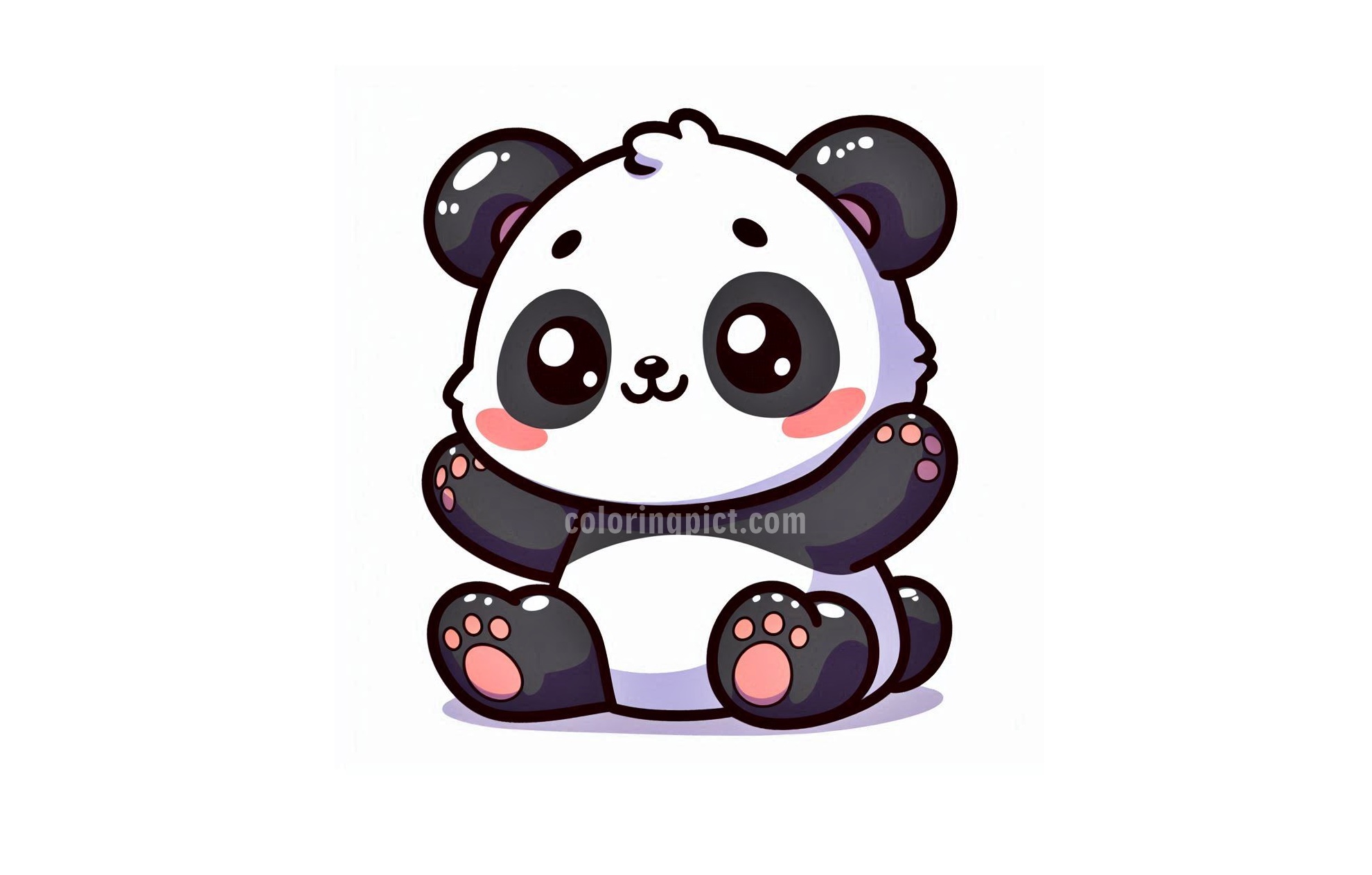 image of panda coloring page