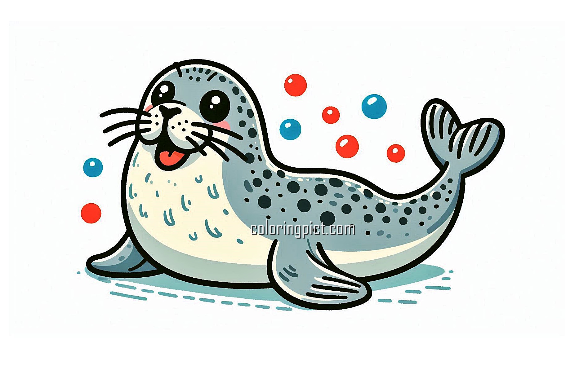 image of seal coloring
