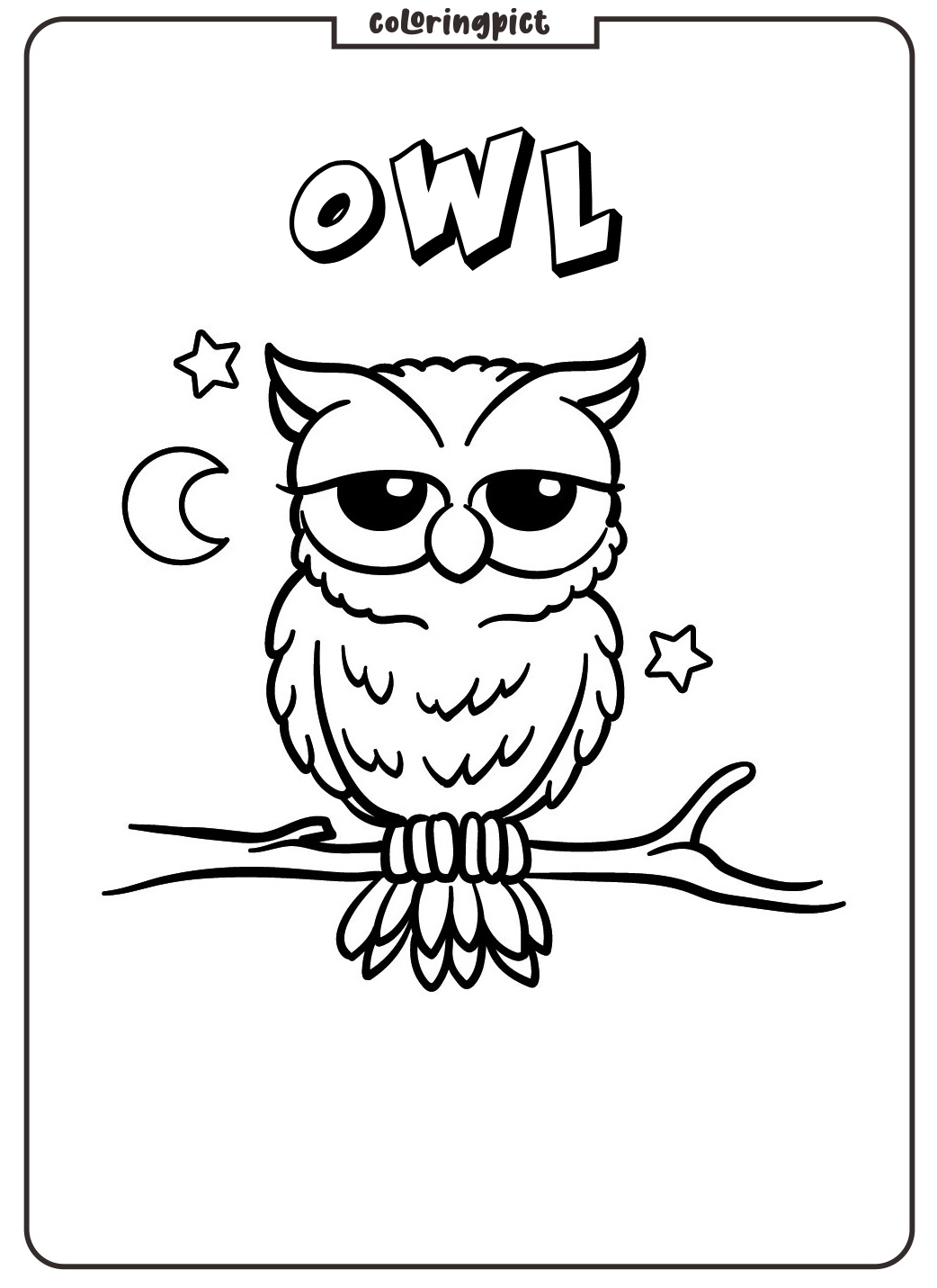 owl pages coloring printable