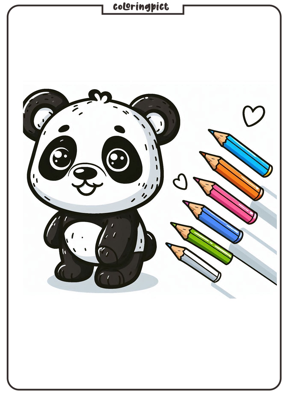 panda coloring page for kids