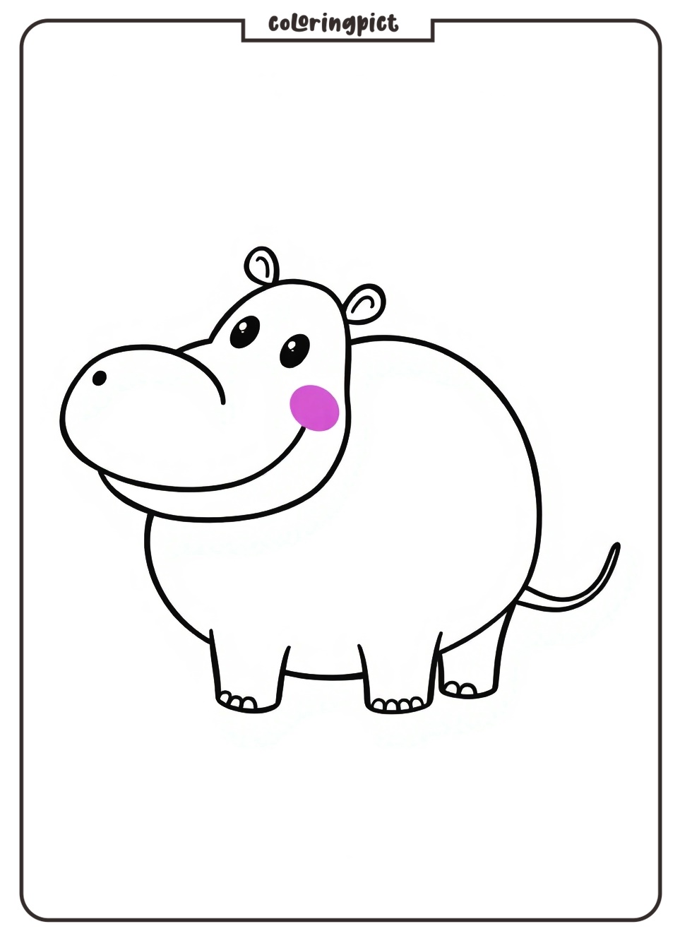 printable hippo coloring page