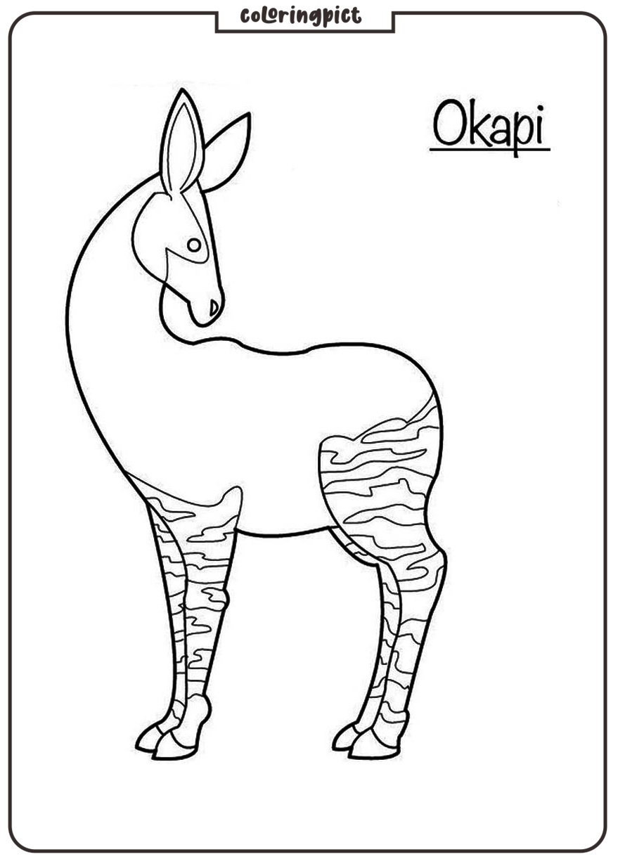 printable okapi coloring