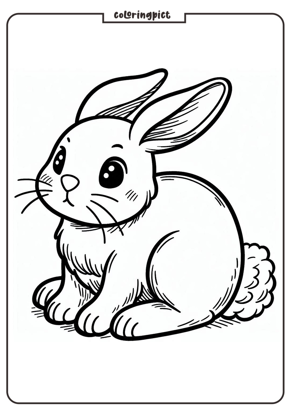 printable rabbit coloring page for kids