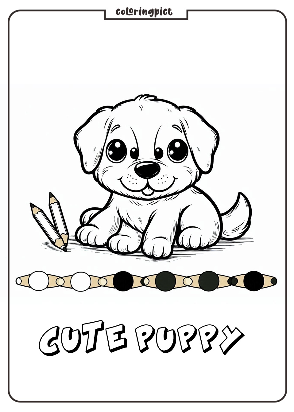 Time to Color Some Cute Puppies 5 puppy coloring pages for kids