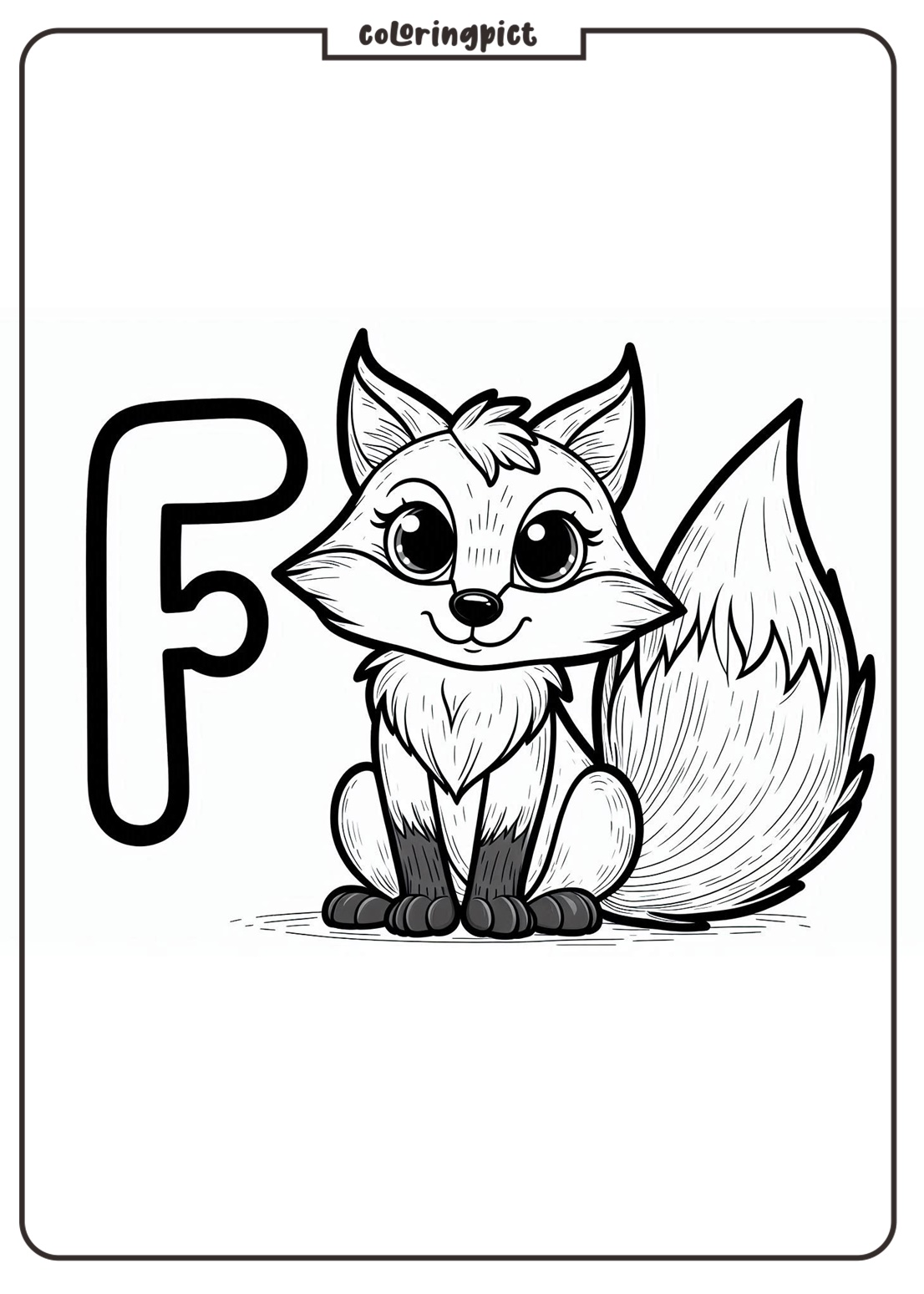 Alphabet Letter F with Fox Coloring Pages for Kids 3 Alphabet Letter F with Fox Coloring Pages coloringpict.com