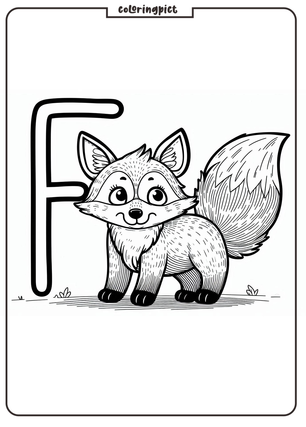 Alphabet Letter F with Fox Coloring Pages for Kids 4 Alphabet Letter F with Fox Coloring Pages for Kids