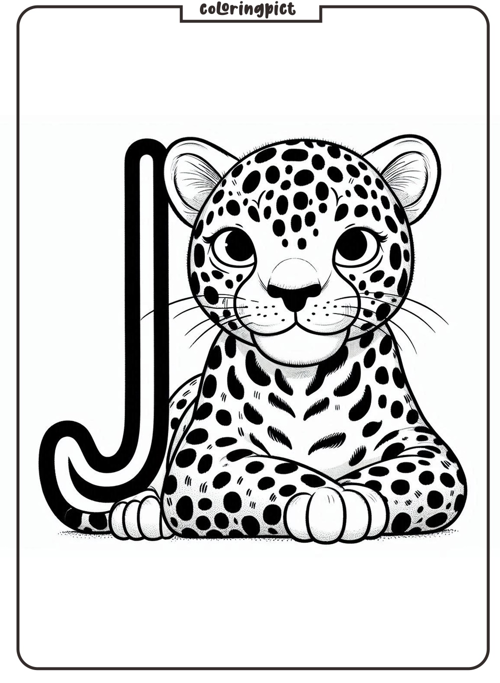 Alphabet Letter J with Jaguar Coloring Pages for Kids 2 Alphabet Letter J with Jaguar Coloring Pages
