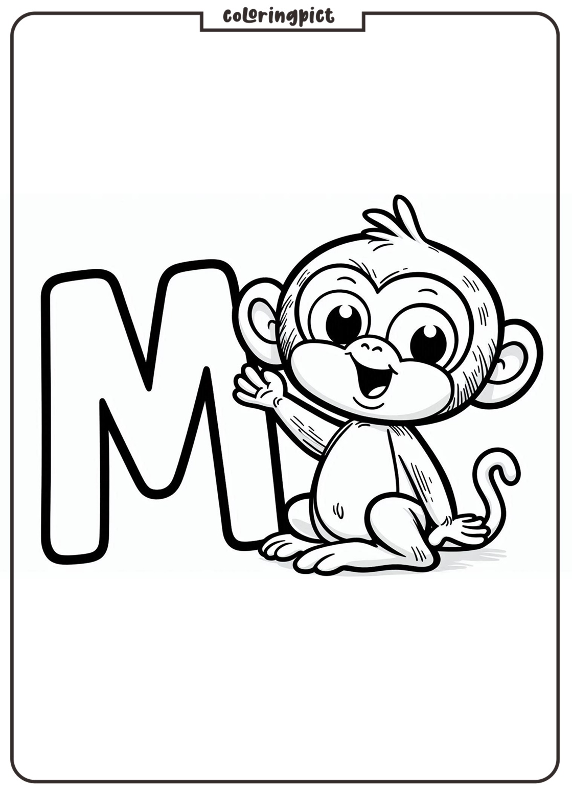 Welcome to the Letter M is for Monkey Coloring Pages 3 Alphabet Letter M with Monkey Coloring Pages for Kids