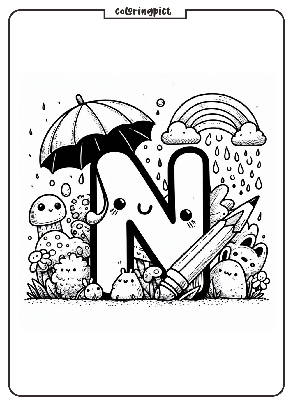 Alphabet Letter N Coloring Page