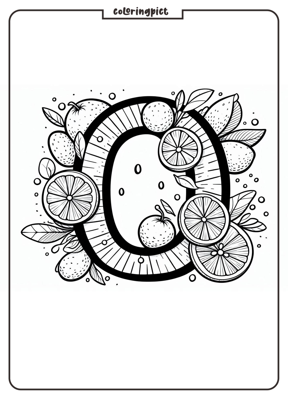 Alphabet Letter O with Oranges Coloring Pages for Kids 3 Alphabet Letter O with Oranges Coloring Online