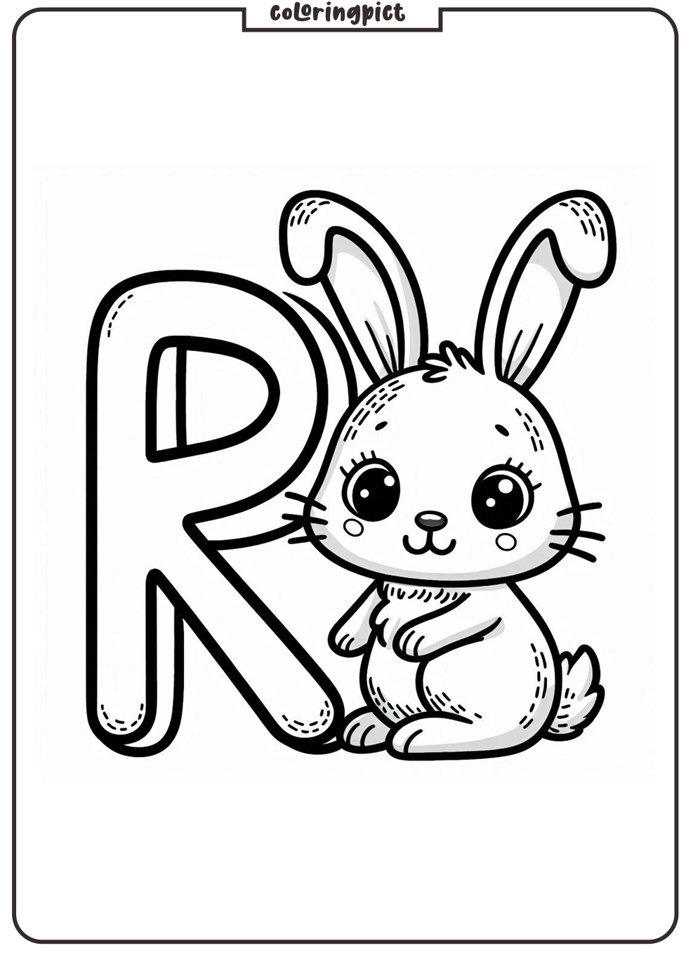 Welcome to our Alphabet Letter R with Rabbit Coloring Pages for Kids 4 Alphabet Letter R with Rabbit Coloring Pages