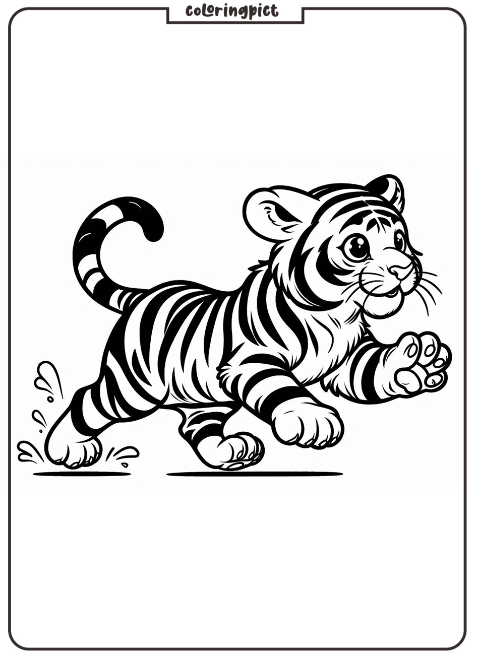 Baby Tiger Coloring Page