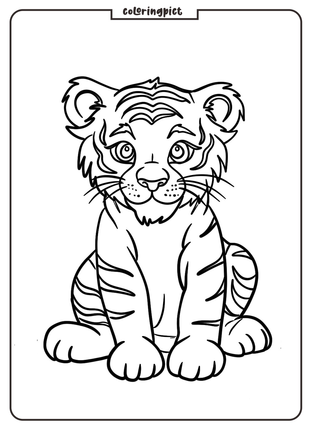Baby Tiger Coloring Pages for Kids