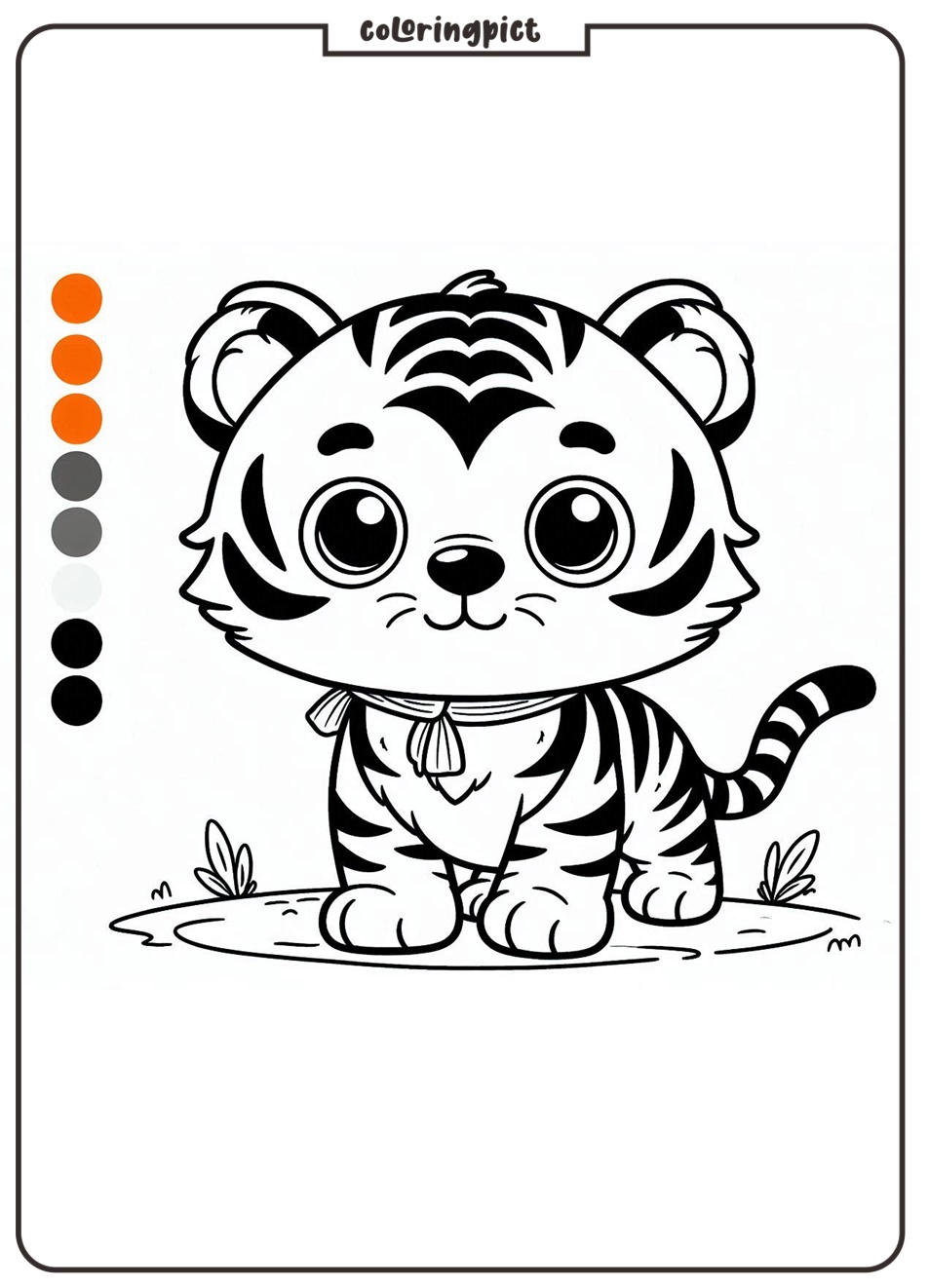 Cartoon Cute Tiger Coloring Pages Printable