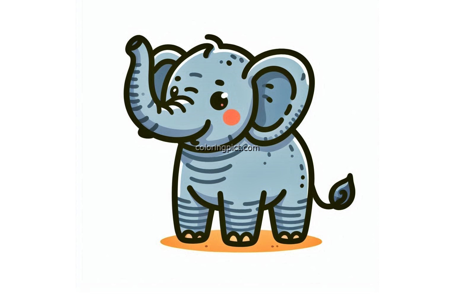 Image Baby Elephant to Color