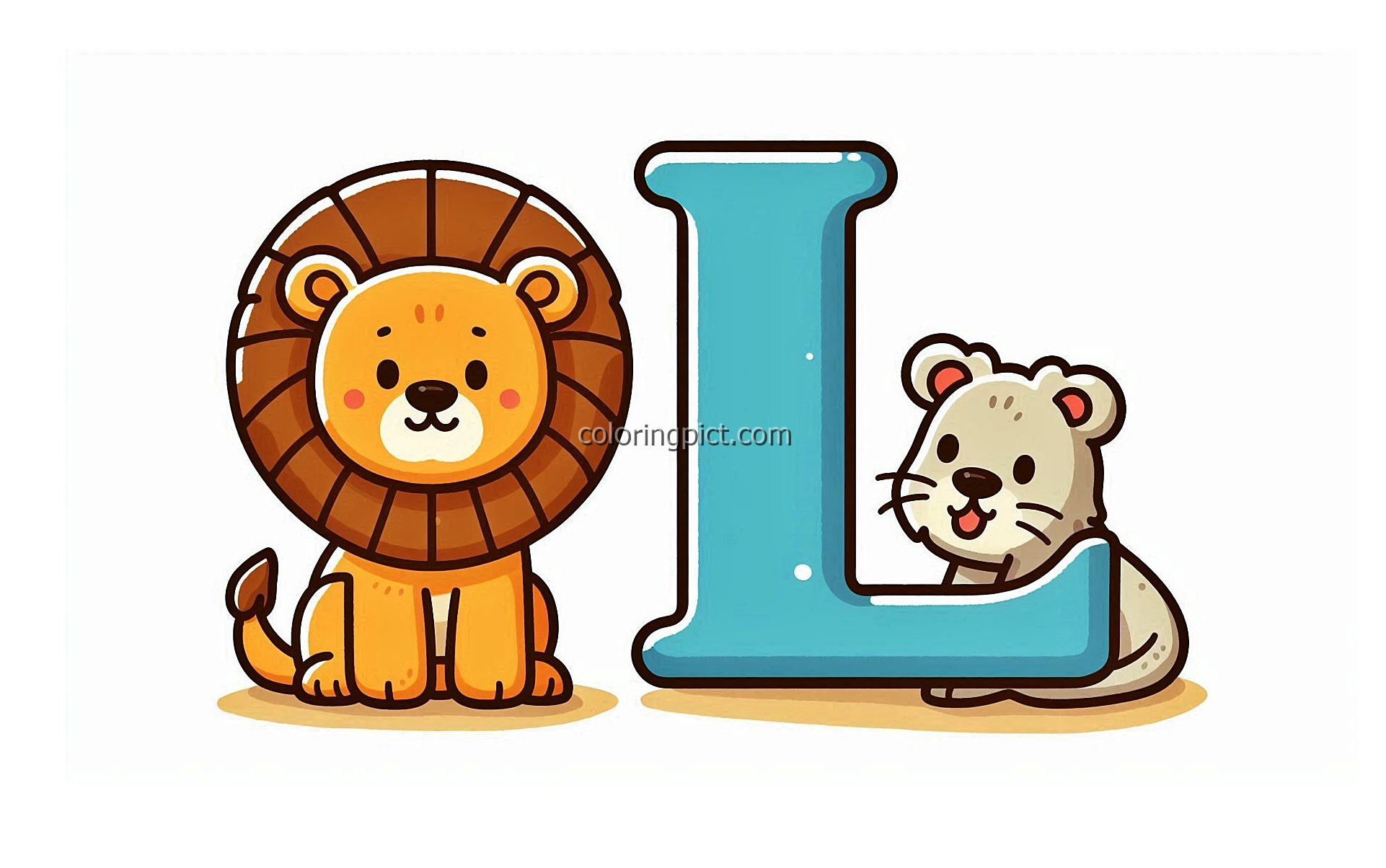 Alphabet letter L with Lion 1 Image is Alphabet Letter L with Lion Coloring