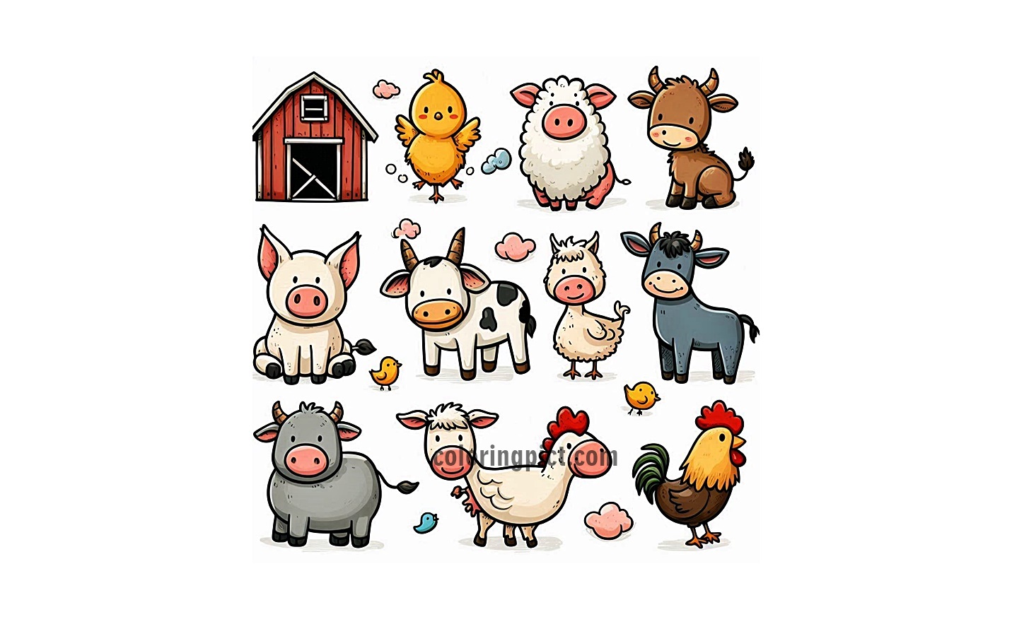 Image is Farm Animal Coloring