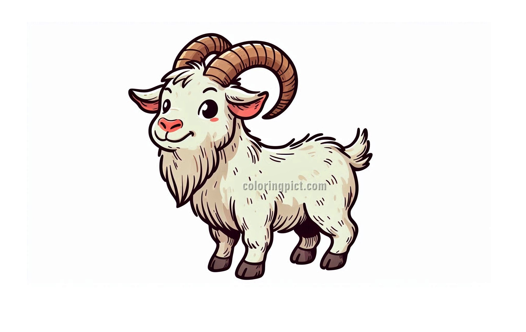 Goat Coloring Pages for Kids 1 Image is Goat Coloring
