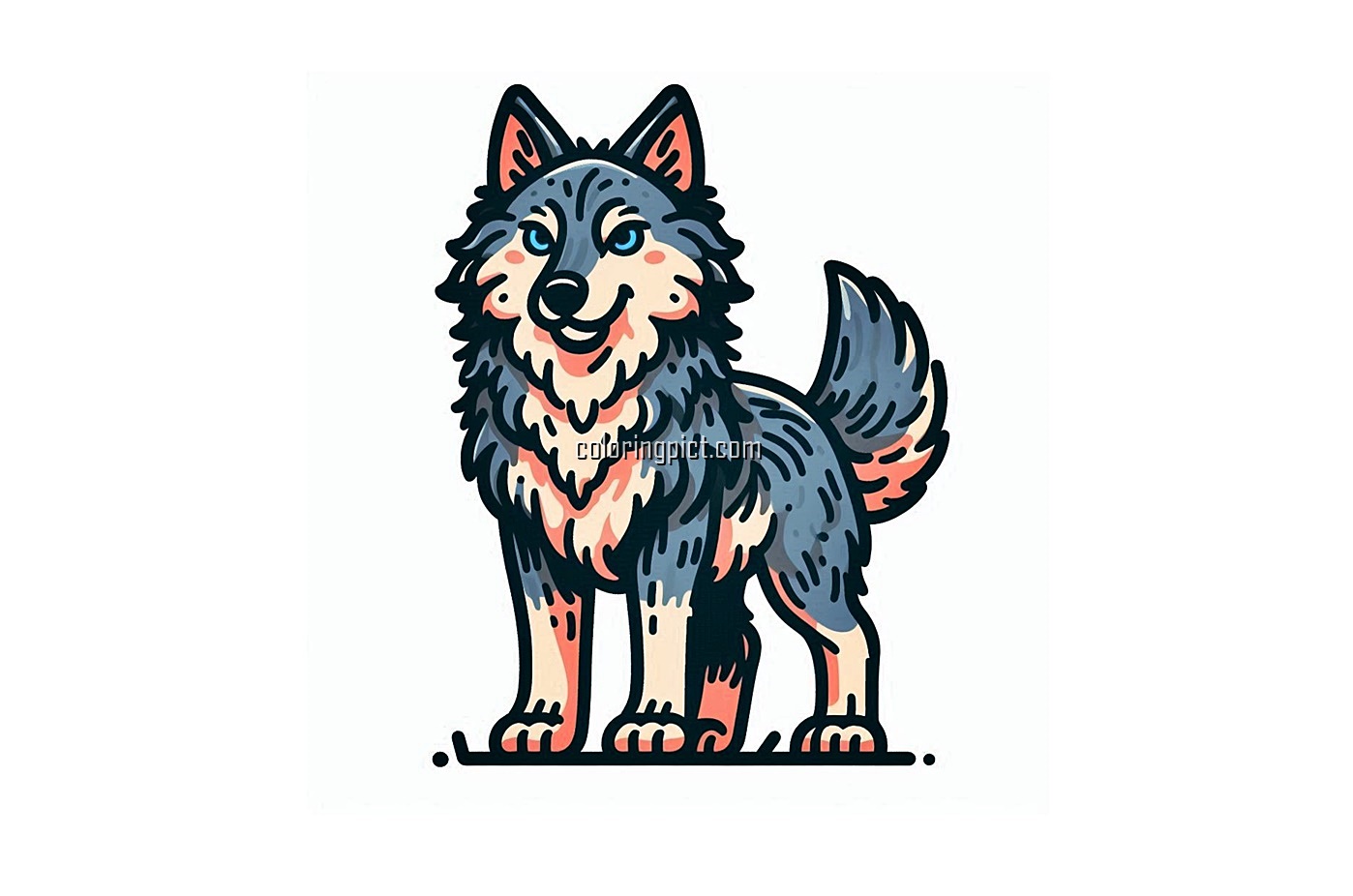 Image is Wolf Animal Coloring