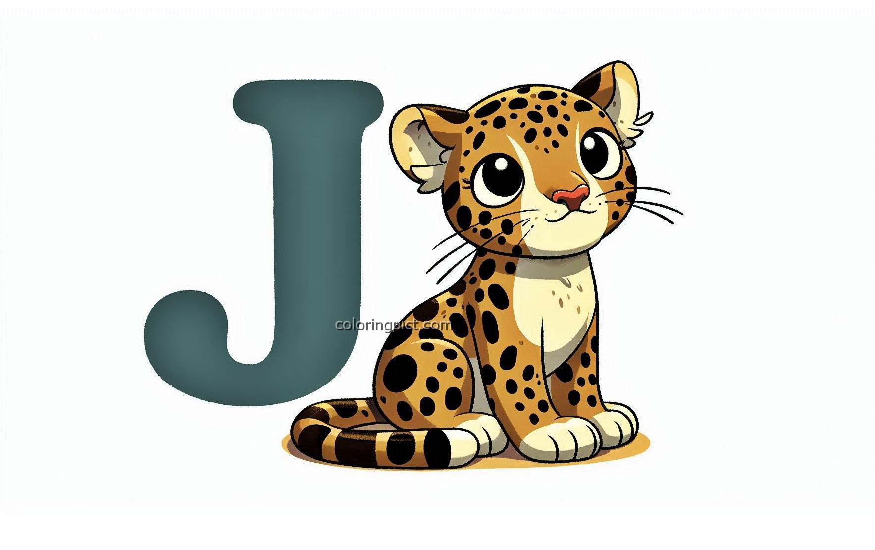 Alphabet Letter J with Jaguar Coloring Pages for Kids 3 Image of Alphabet Letter J with Jaguar Coloring