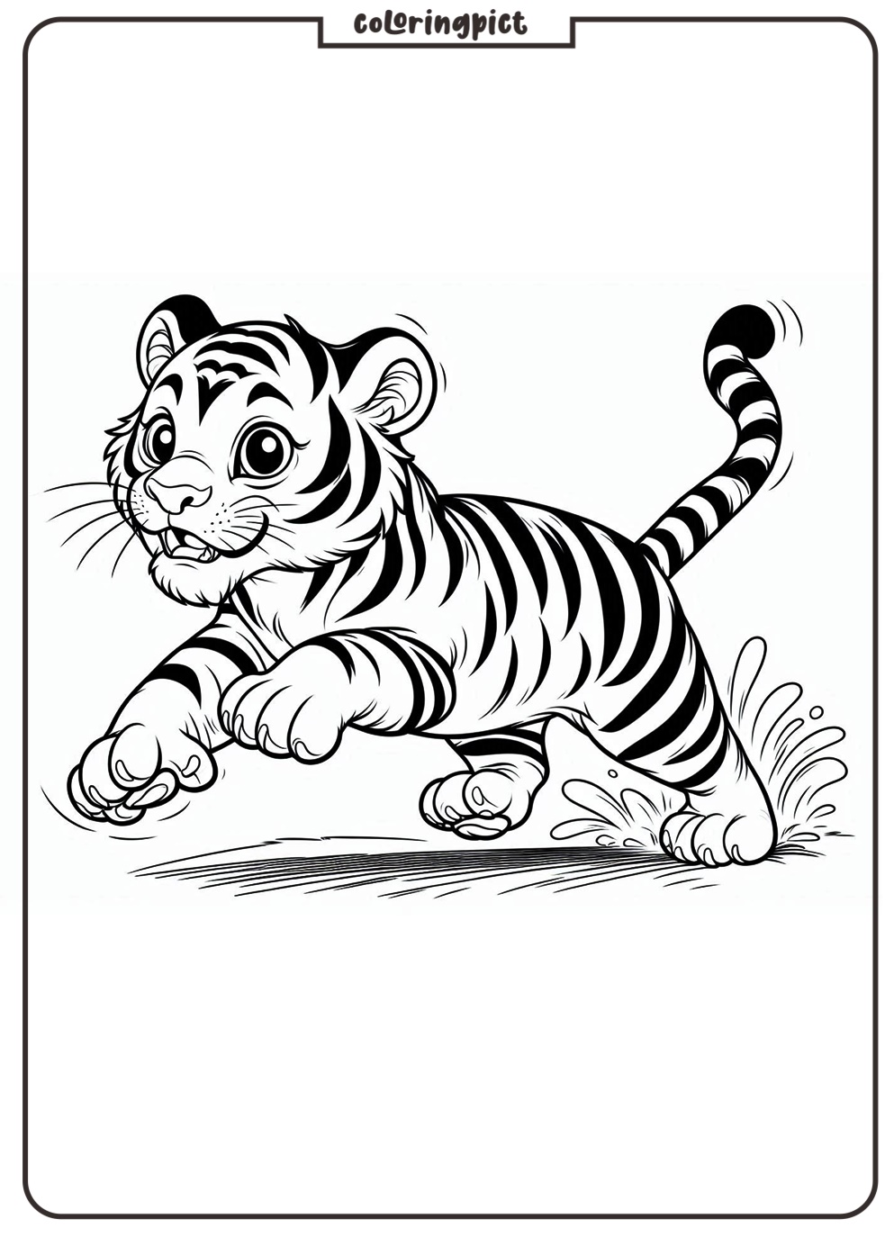 Printable Baby Tiger Coloring Page