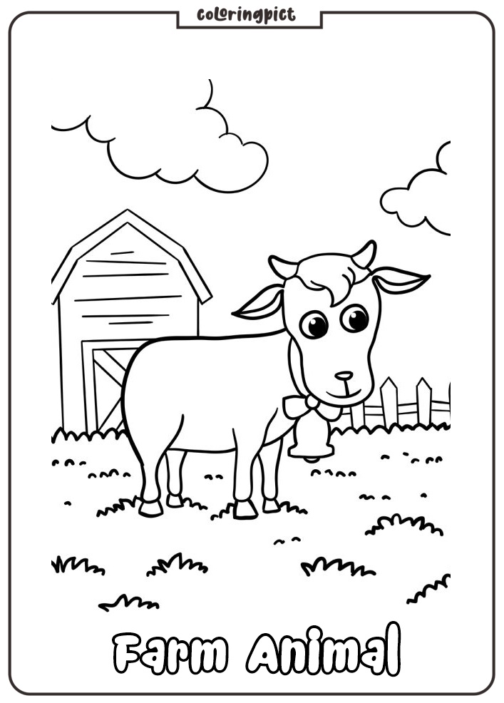 Printable Farm Animal Coloring Page