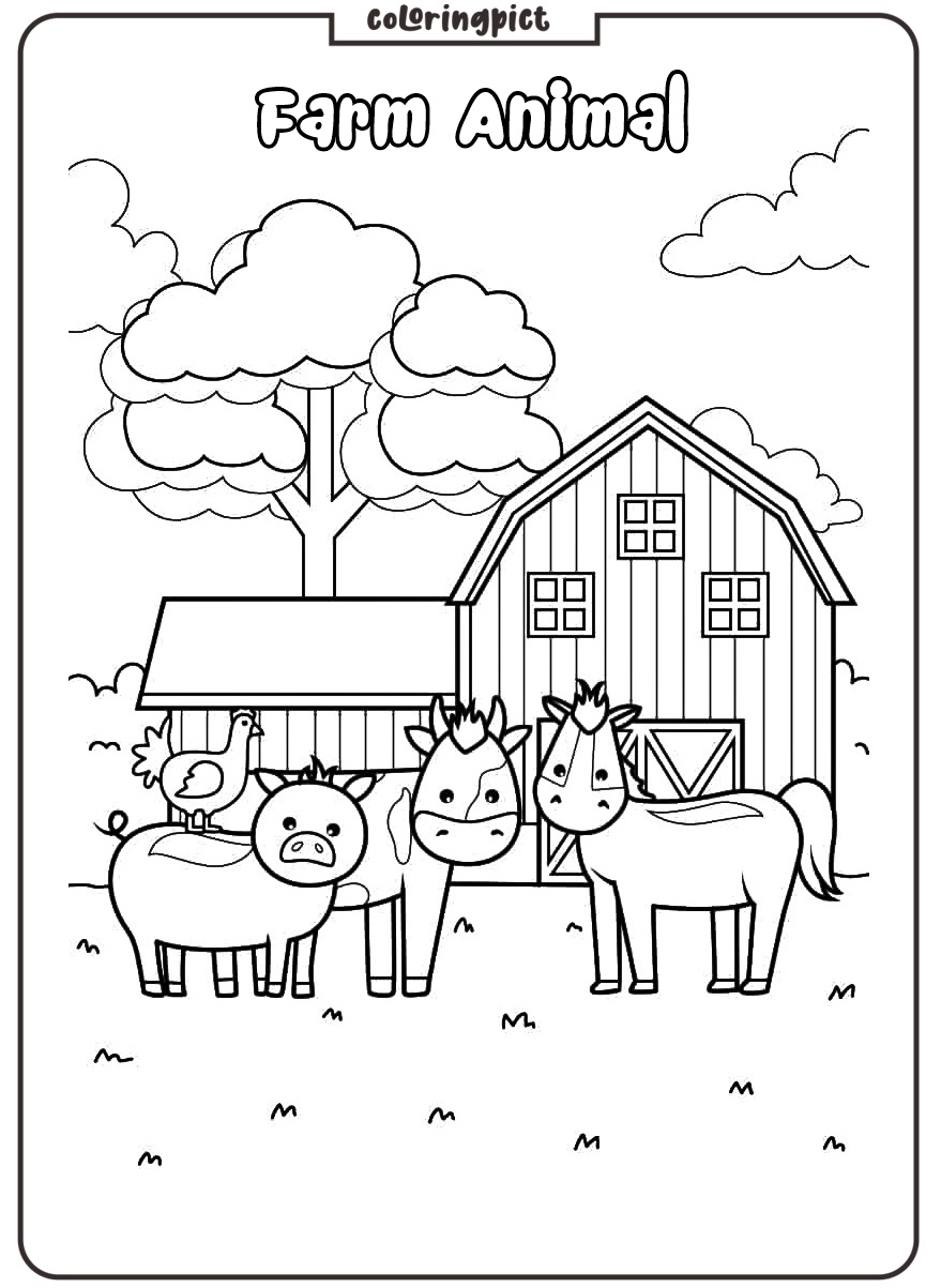 Printable Farm Animal Coloring Pages