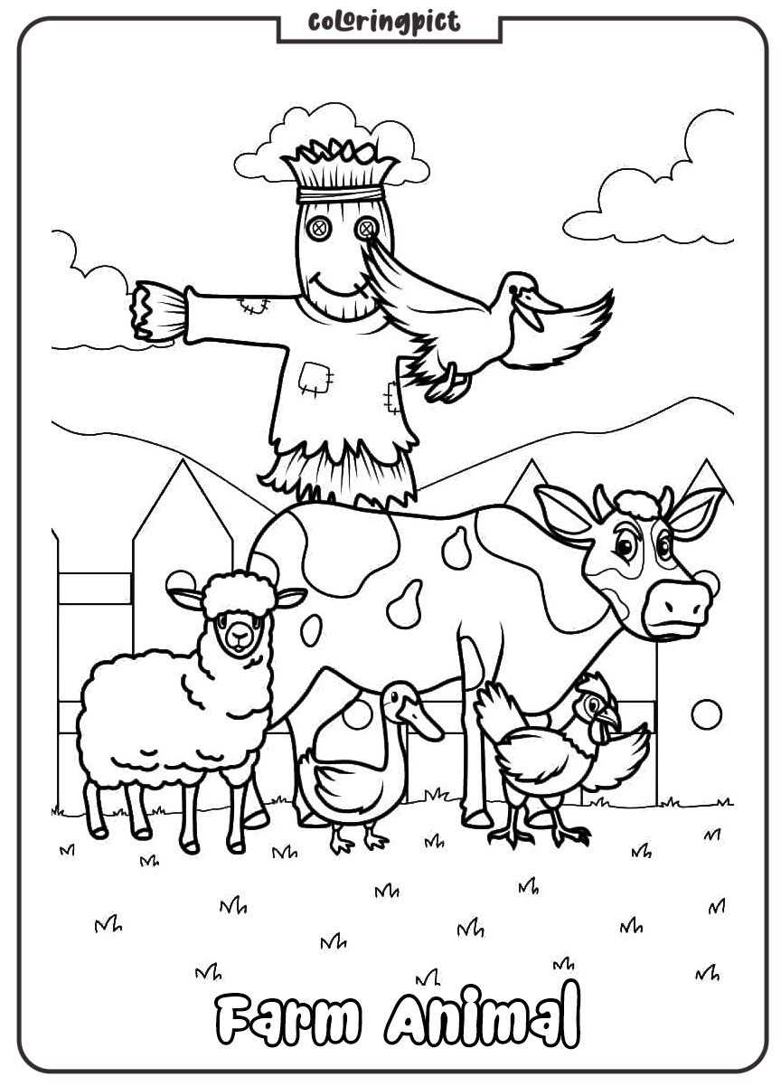 Printable Farm Animal Coloring