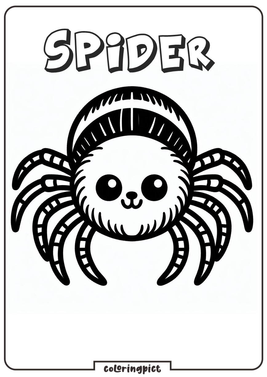 Spider Coloring Page for Kids 1 Printable Spider Coloring Pages