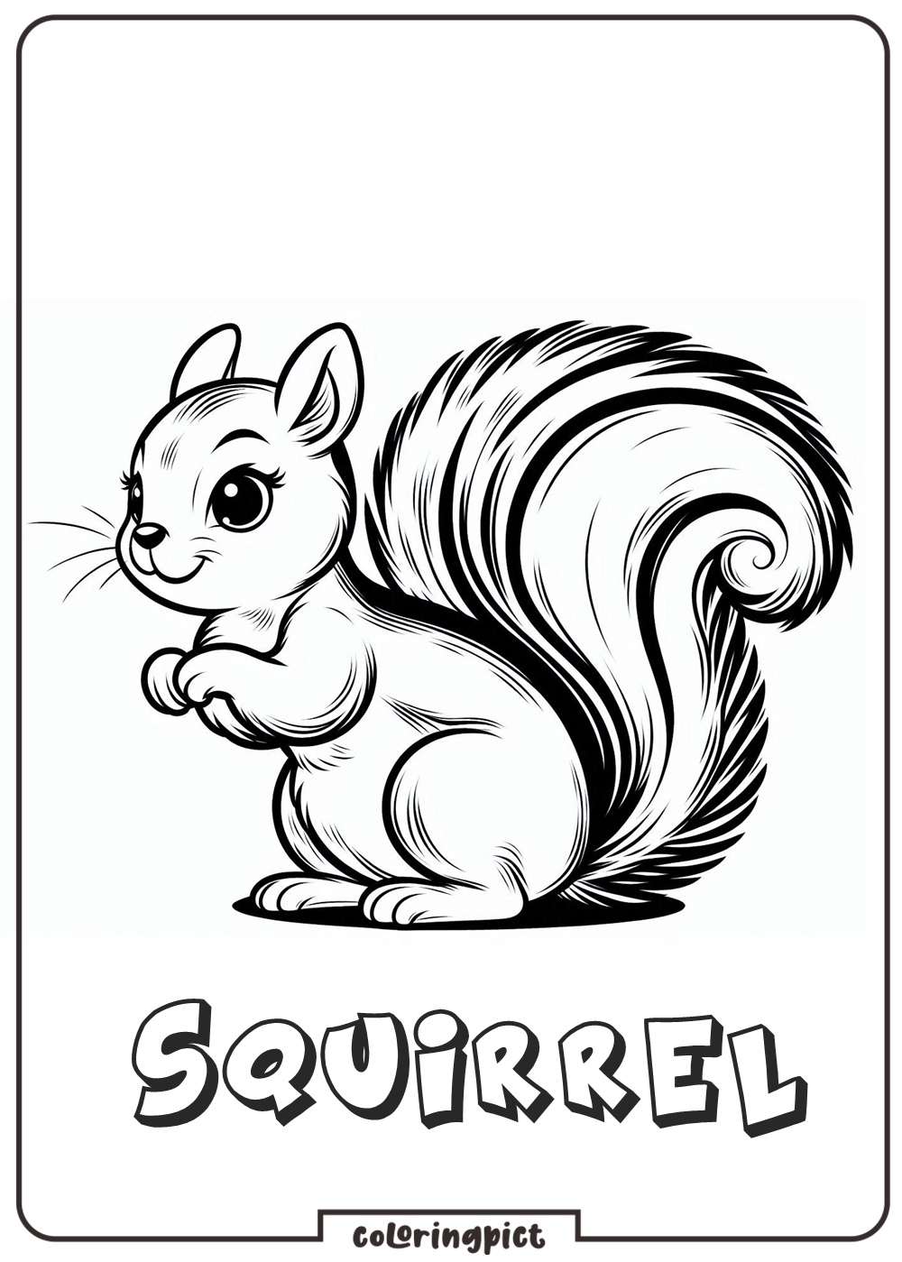 Squirrel Coloring Pages for Kids