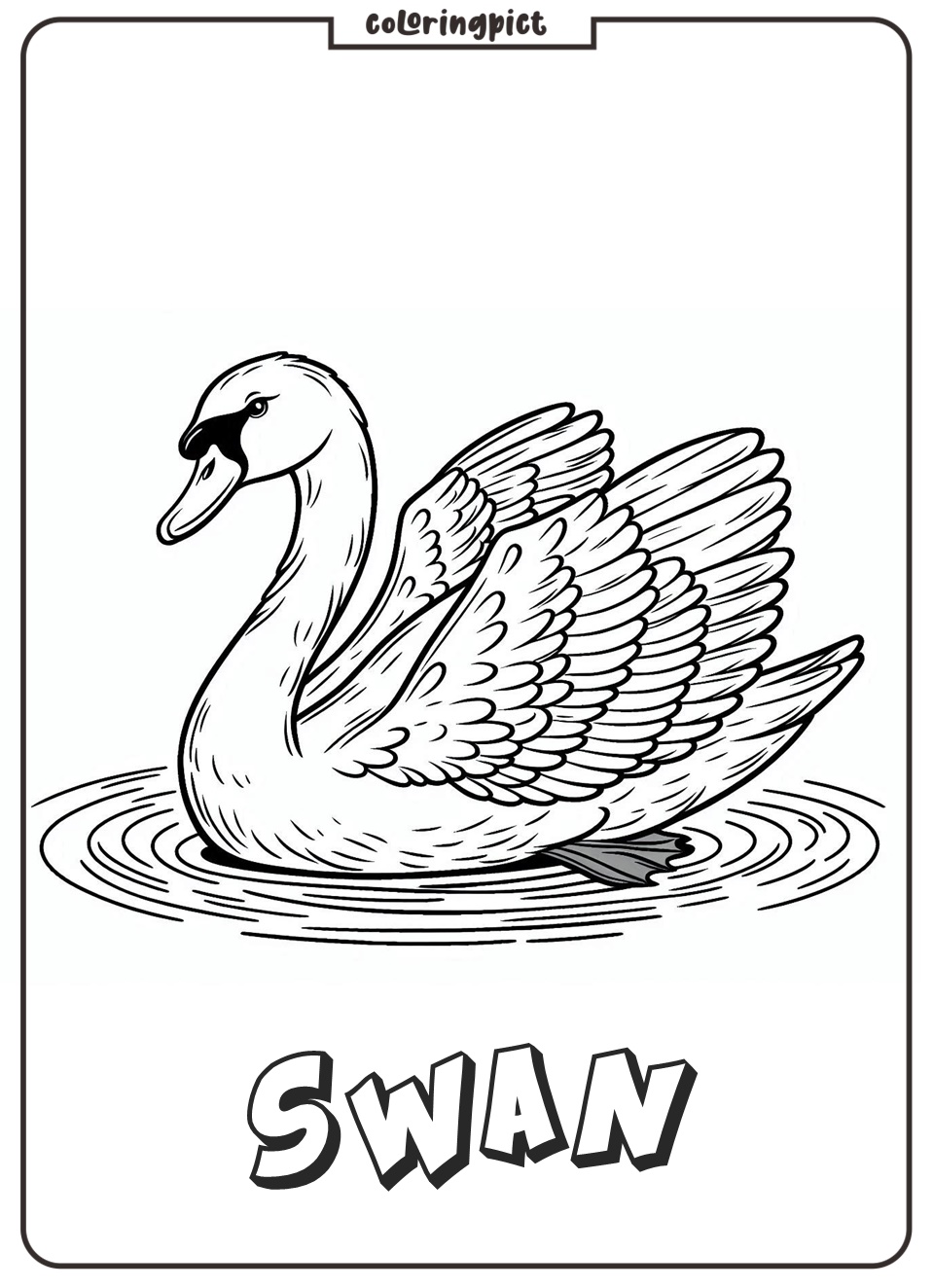 Swan Coloring Pages for Kids 3 Swan Coloring Pages