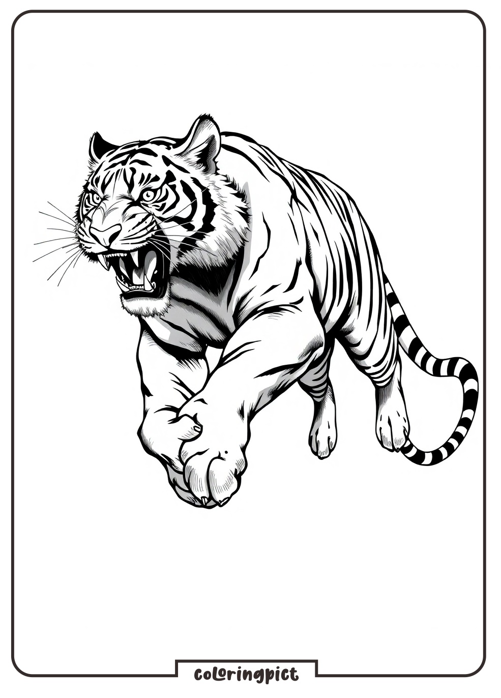 Tiger Coloring Page Printable for Kids