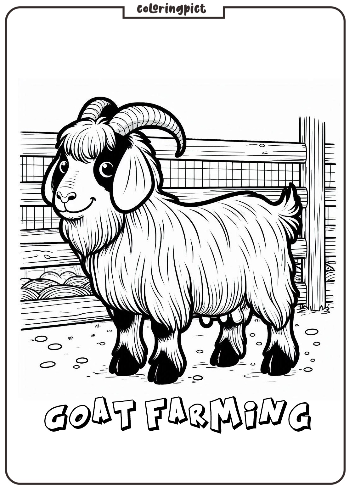 goat farming coloring page