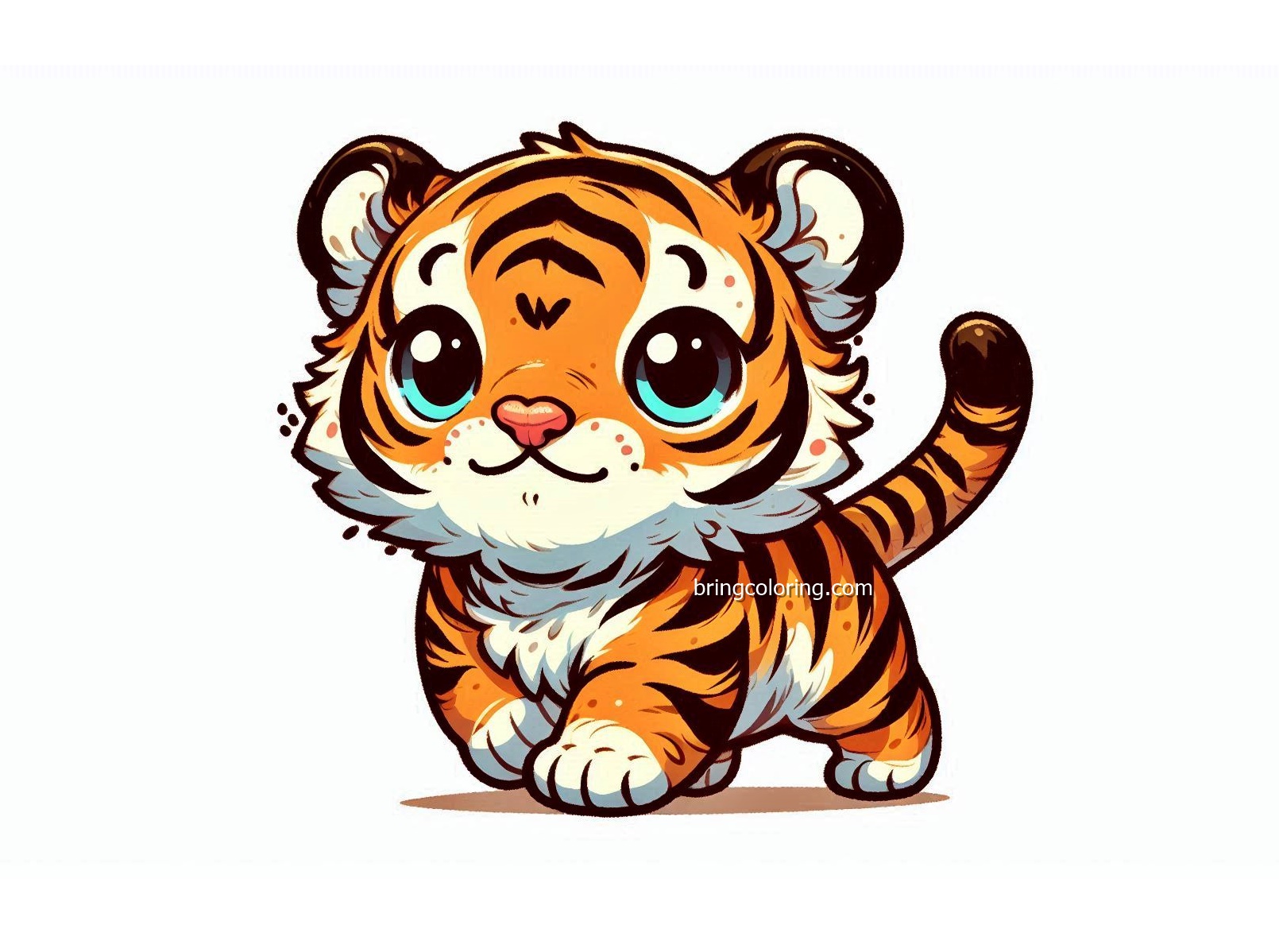 image of baby tiger coloring