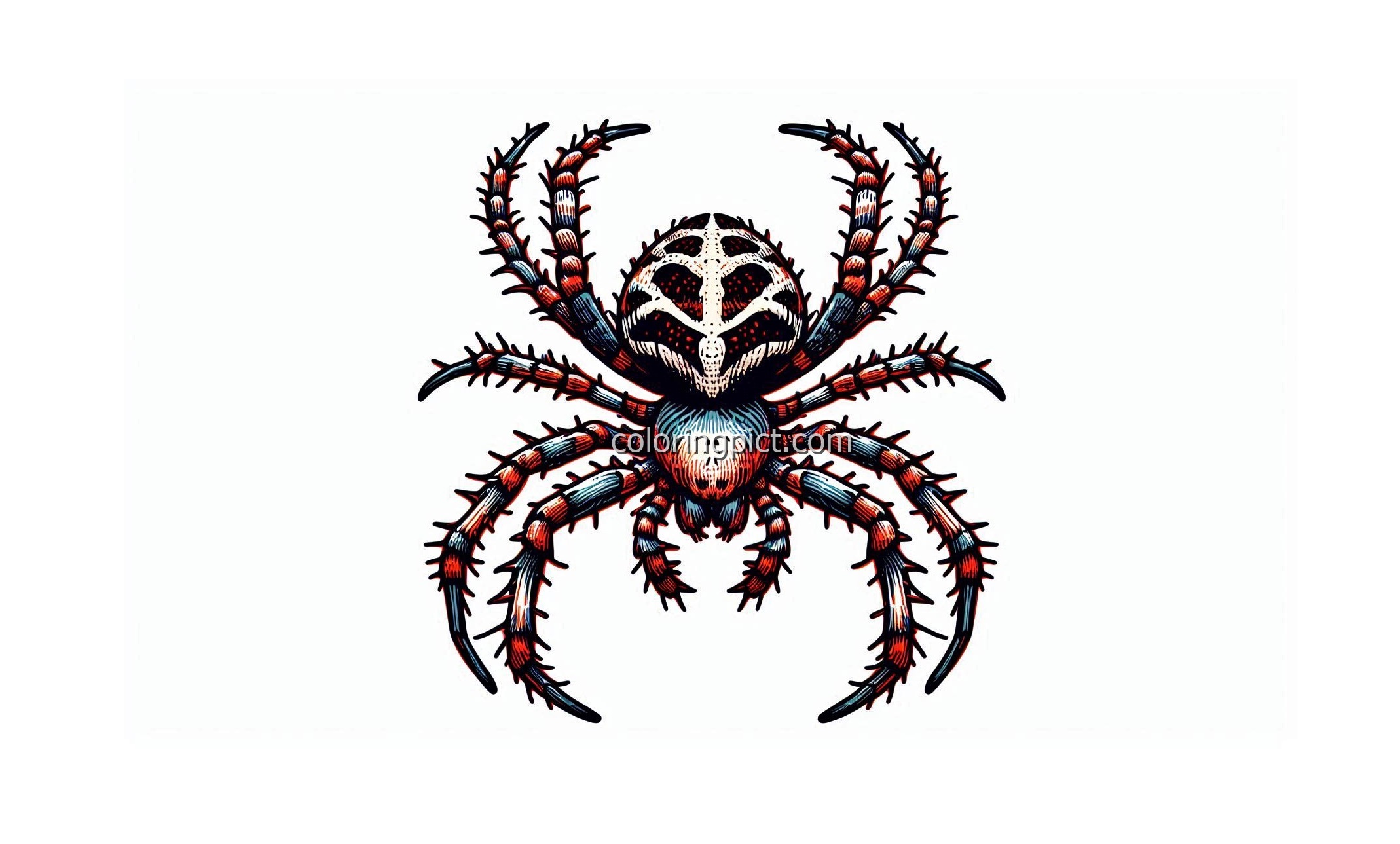 Spider Coloring Page for Kids 6 image of spider coloring