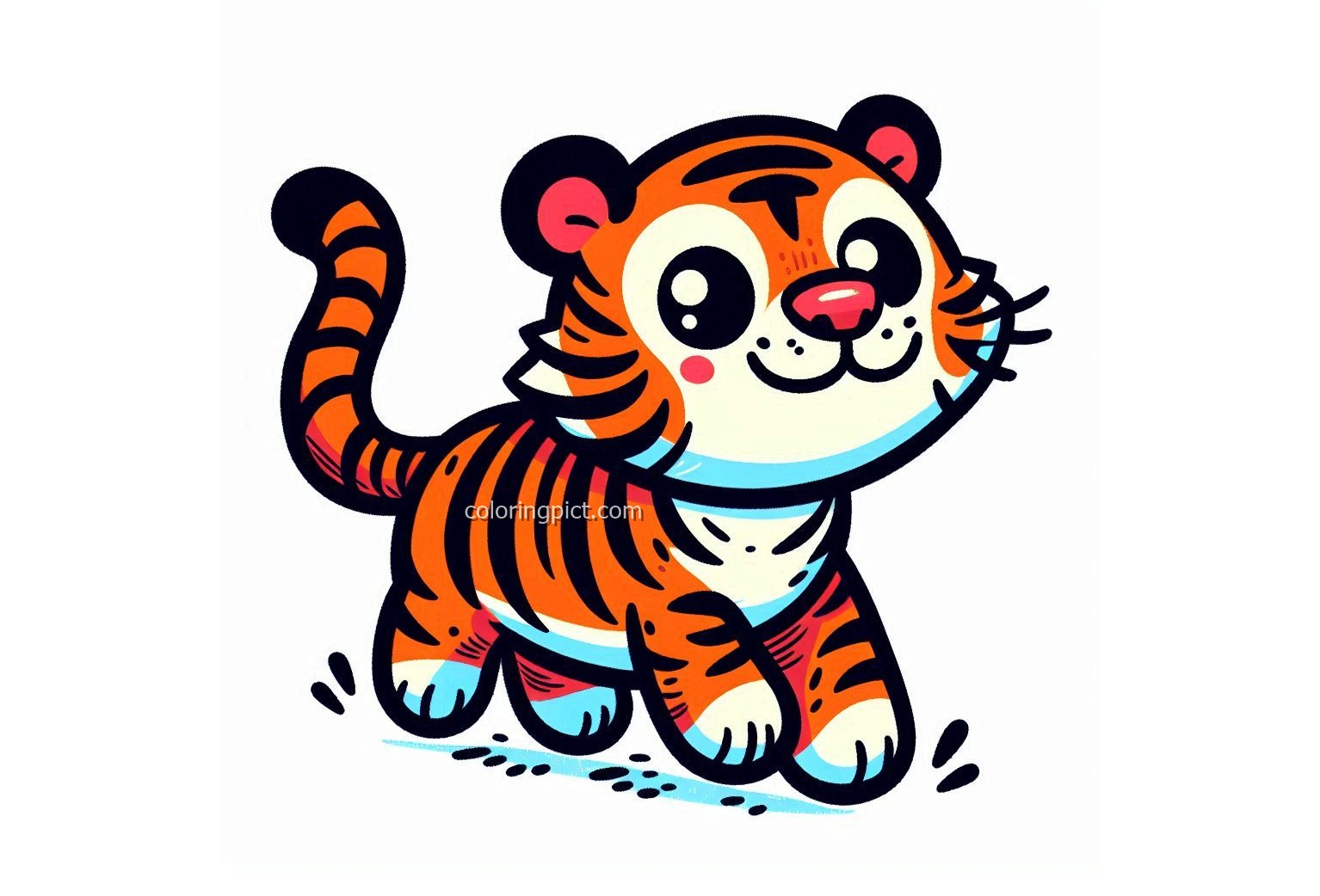 image of tiger cartooncoloring