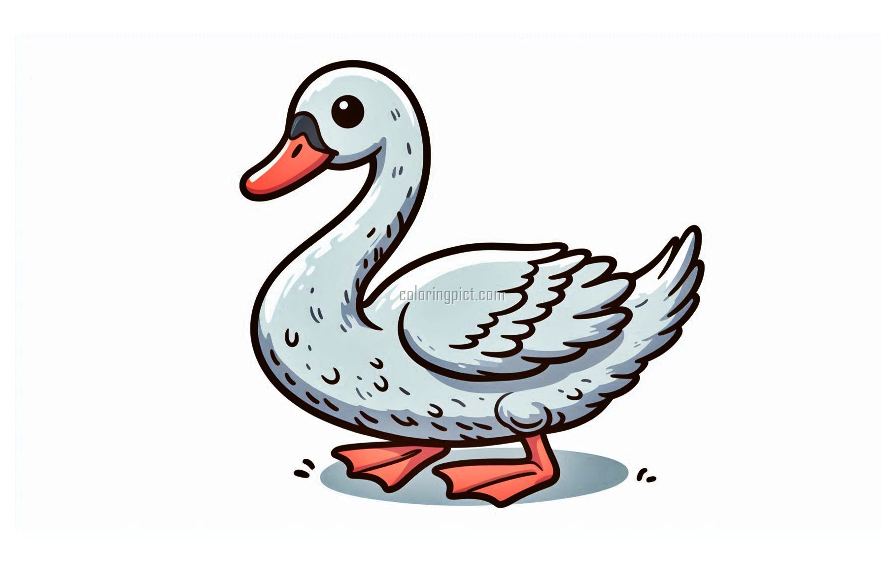 Swan Coloring Pages for Kids 6 swan image coloring