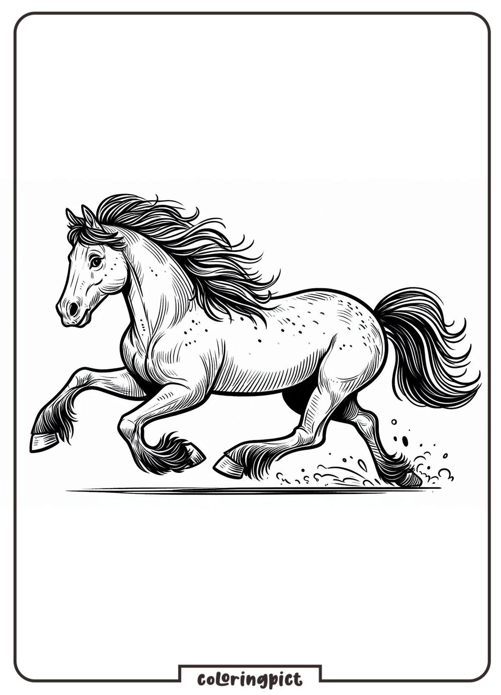 wild horse coloring pages for kids