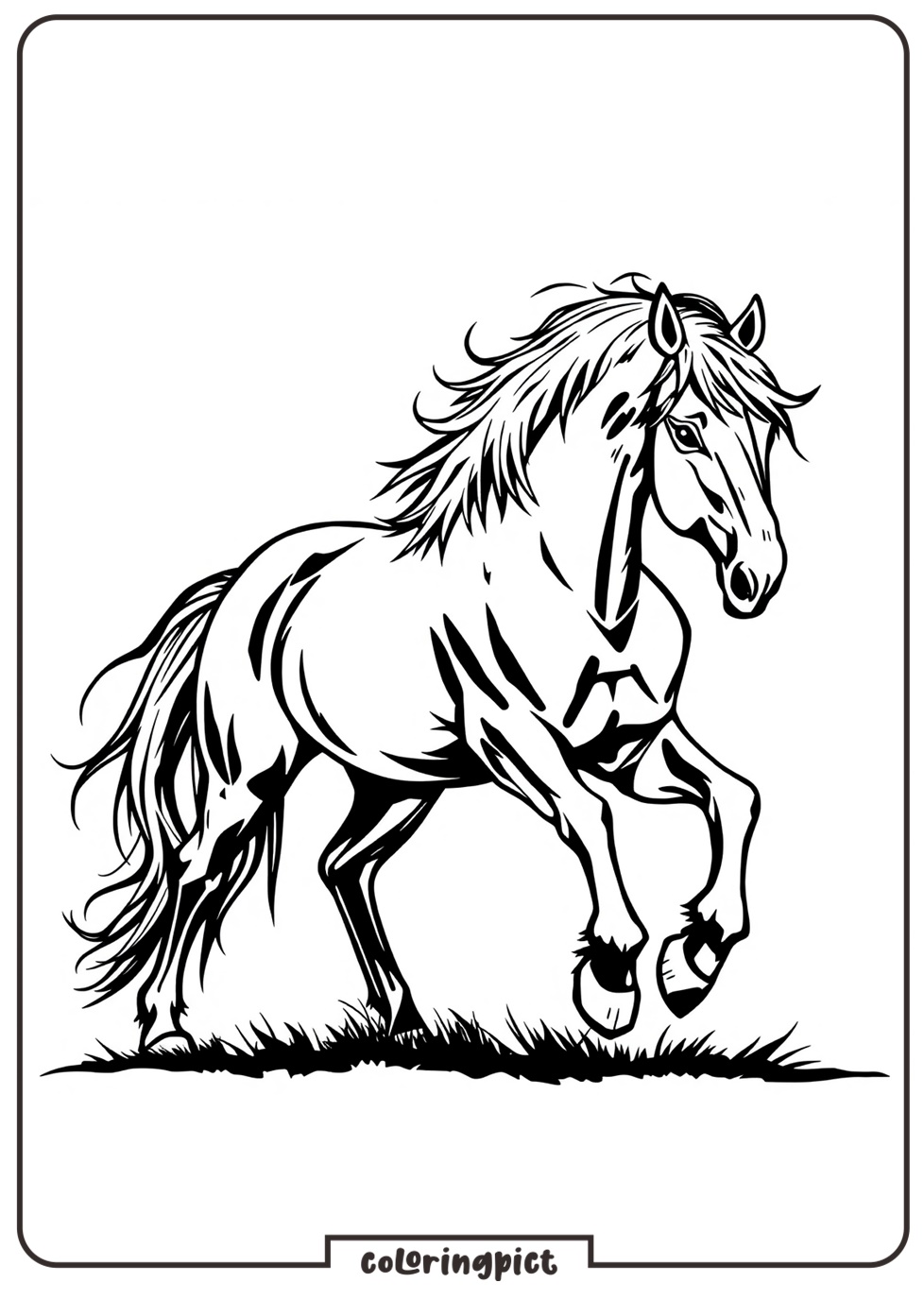 wild horse coloring pages