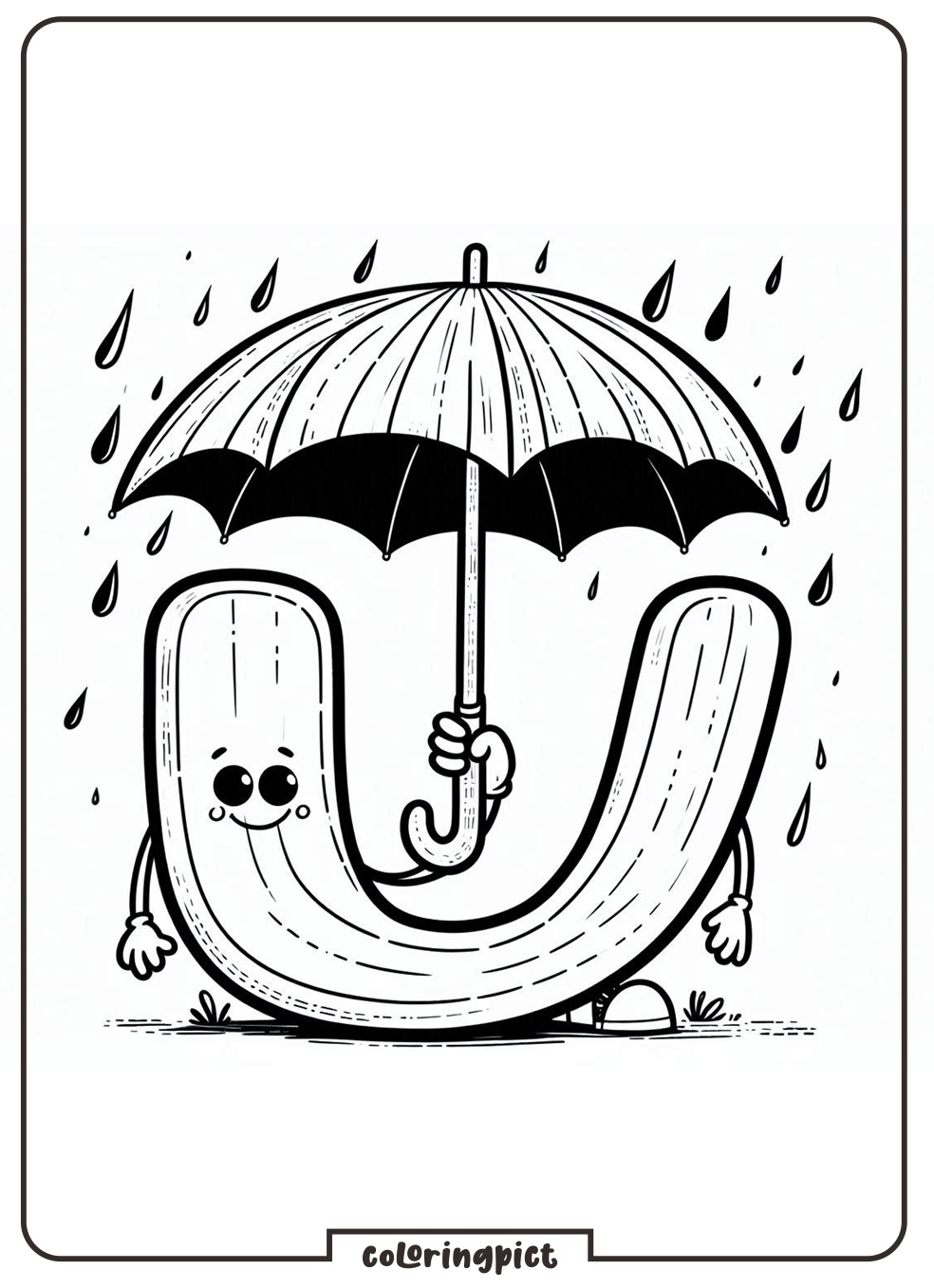 U is for Umbrella Coloring Pages for Kids 3 Alphabet Letter U with Umbrella Coloring Pages for Kids