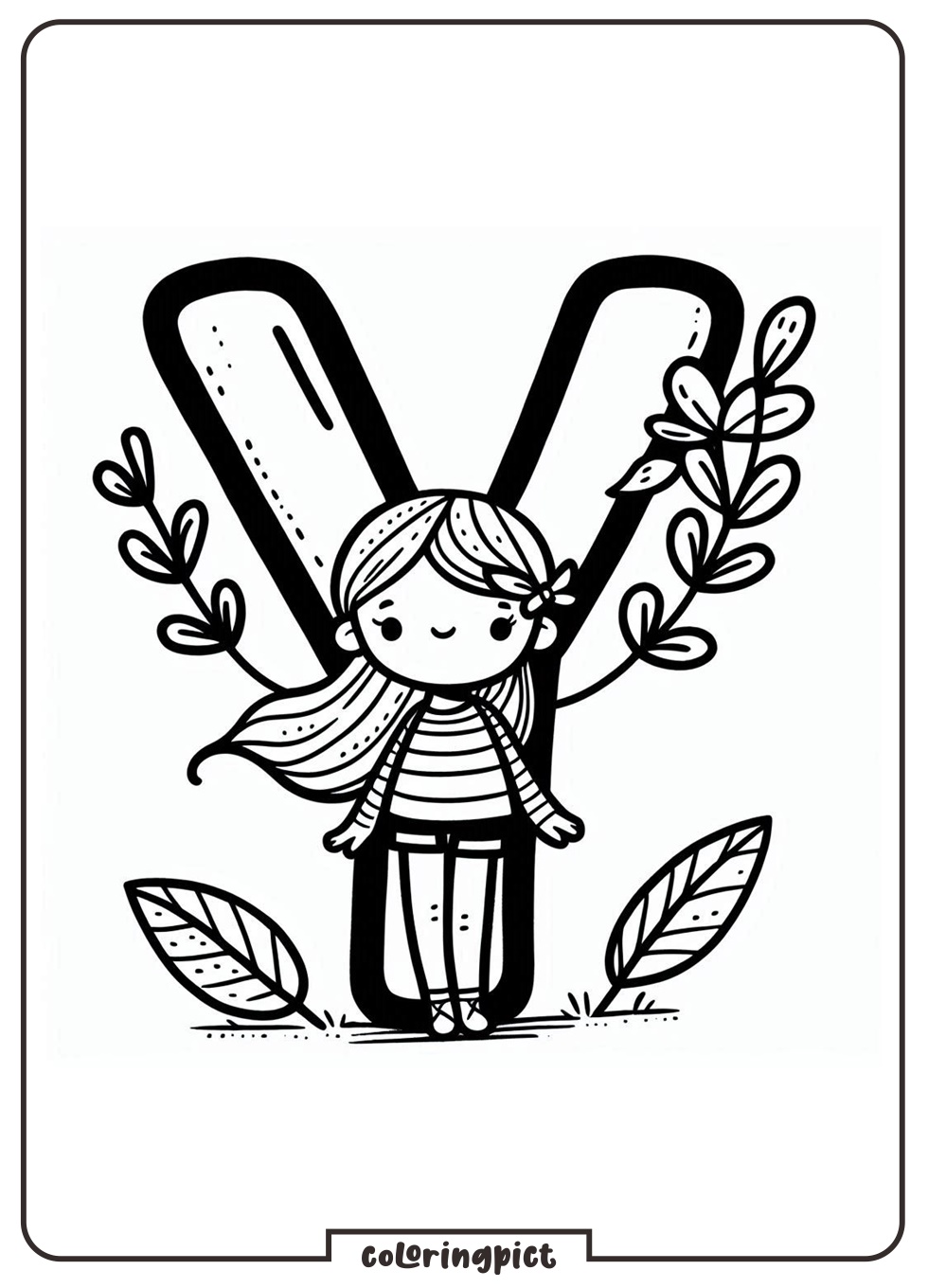 Alphabet Letter Y Coloring Page for Kids