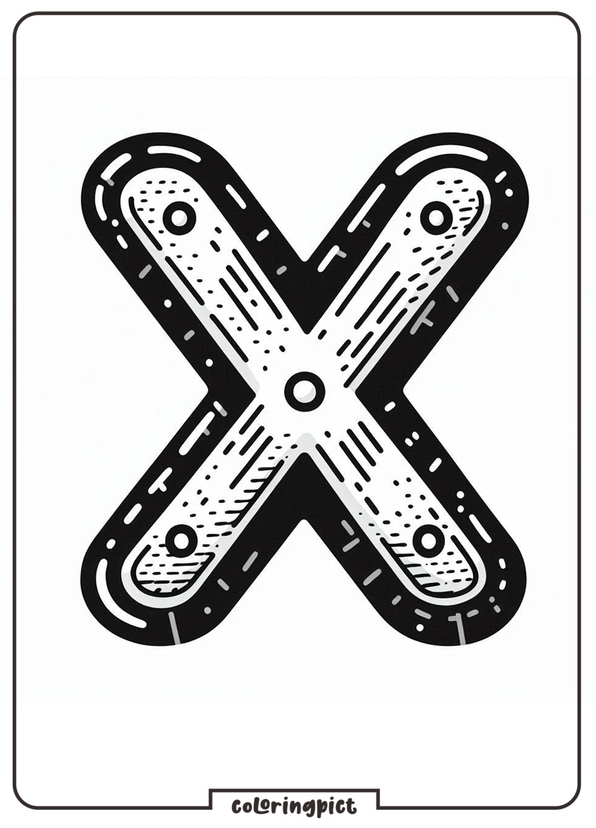Alphabet letter X Coloring Online