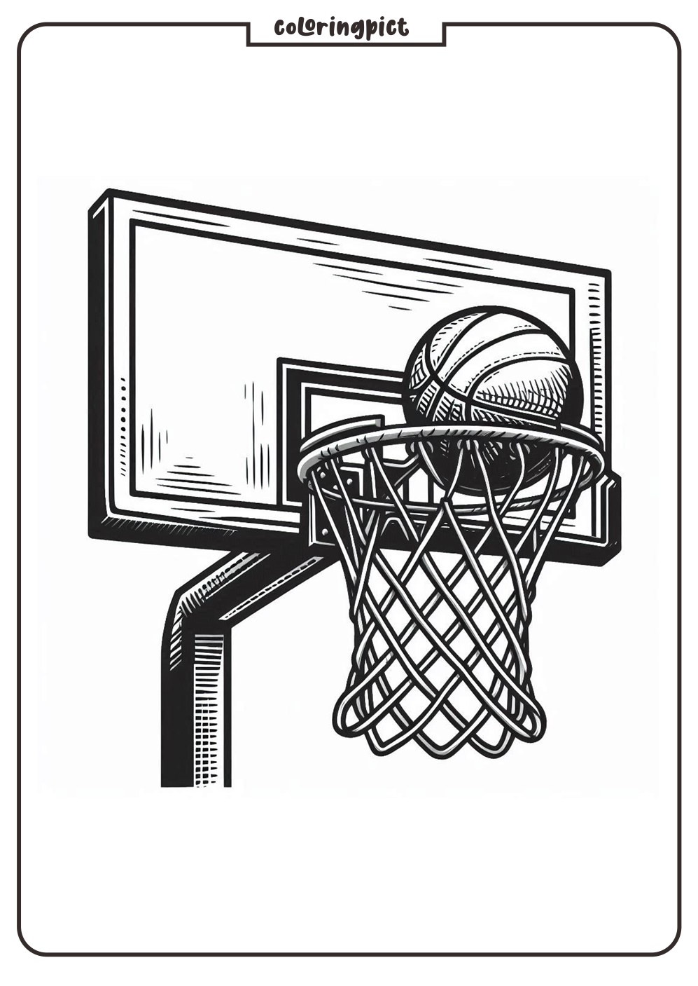 Basketball Hoop and Backboard Coloring Page
